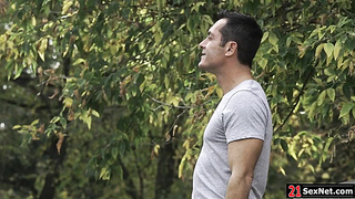 We fuck after i flashed him my big tits