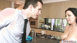 Stepdaughter seducing her stepdad while stepmom is away