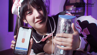 Tyer Waifu helps man CUM with Autoblow