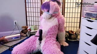 Pink Furry Vicky Tart goes WILD on VacuGlide
