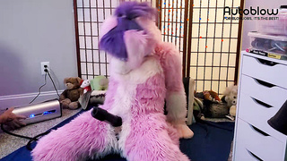 Pink Furry Vicky Tart goes WILD on VacuGlide