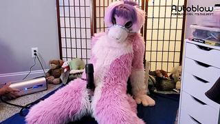 Pink Furry Vicky Tart goes WILD on VacuGlide