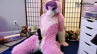 Pink Furry Vicky Tart goes WILD on VacuGlide