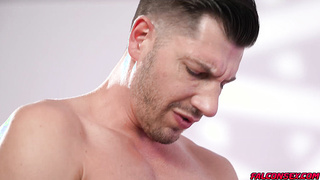 Jordan then slides his throbbing cock into Seths ass