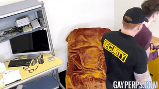 Officer Jeremiah Cruze tied gay shoplifter Donovin Rece so he could shower him with cum