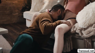 Ladyboy stepdaughter bareback fucks her stepdaddy