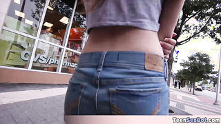 Cute rollerblade chick Monica is fucked