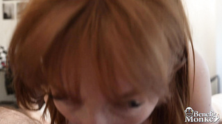 Beautiful tall redhead Lilly Mays gets stuffed