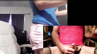 sissy mikey eats hid cum for cam girl