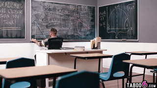 School teachers MILF babes bisexual threesome in class