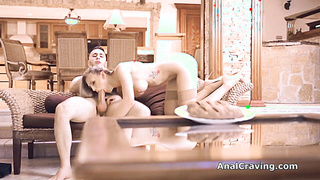 Lingerie and butt plug surprise for lucky bf