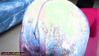 Hot amateur ladyboy fucked after workout