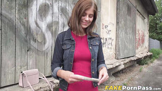 Brunette babe Tiffany Blue fucked outside in exchange for cash