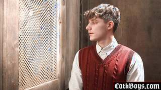 Sinful Priest fucks Altar boy in confession!