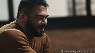 Perfect bodied transgender Tori Easton sits on my face and lets me eat her dick