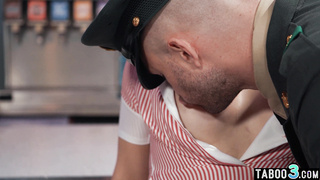 Soldier is on duty in his tranny GFs ass