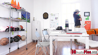 Coach banged blonde teen Skyler Storm