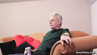 Twenty years old kinky redhead fucks old man