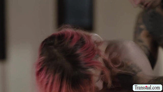 Pink haired gives her busy stepbro a best blowjob