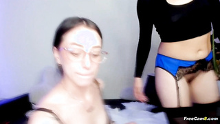 Horny Besties on Their Knees to Worship Hard Dicks