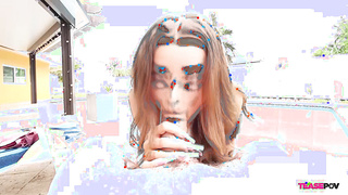 She Sucked me Off In 5 Minutes - Nikki Nicole Poolside Blowjob