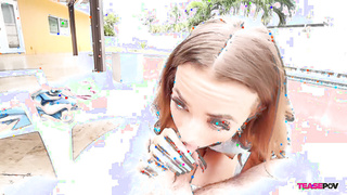 She Sucked me Off In 5 Minutes - Nikki Nicole Poolside Blowjob