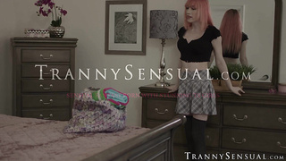 I buried my big black cock inside the white butt hole of TS Mimi Oh