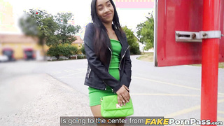 Big ass ebony Linda Baker sucks a big fat cock before outdoor fucking