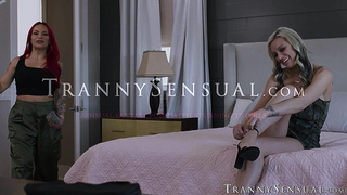 Alluring tranny Foxxy pussy pokes and fucks busty MILF Kenzie Taylor