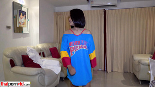 Petite Thai ladyboy teen Lily Koh fucked