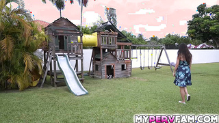 Jodies stepmom pulls out her tits