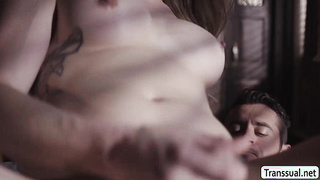 Hot TS makes stepbro horny after she gets naked