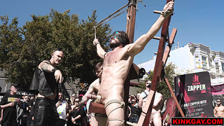 Christian smashes the mallet into Vanders balls