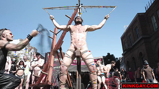 Christian smashes the mallet into Vanders balls