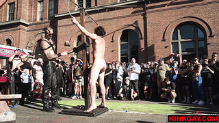Christian smashes the mallet into Vanders balls
