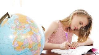 In front of her brutha