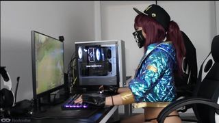 KDA: Akali Costume Play, Witness me get his Fuckpole Adorable and Cream Colored with my Beaver ;)