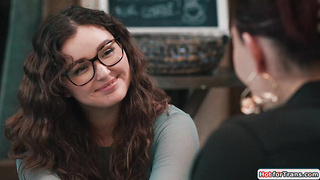 Fucking my tgirl college gf in her cafe