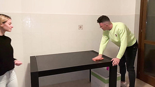Hot Blonde Fucked By Neighbor On Kitchen Table