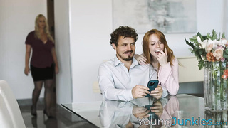 Big tits MILF London River shares a big cock with the redhead [censored]