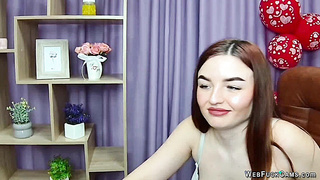 Big natural tits redhead on webcam