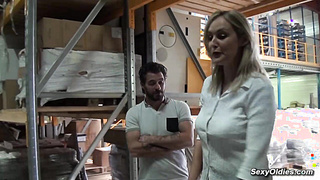 Tall French MILF sucks and fucks