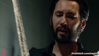 Suspended and spanked and face fucked