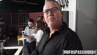 Naughty Scarlett Page fucked publicly while filming a cooking show