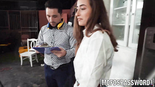 Naughty Scarlett Page fucked publicly while filming a cooking show