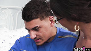 Stepmom helps stepson with anal practise