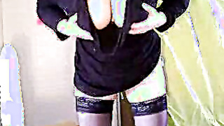 Milf With Big Boobs Riding Dildo