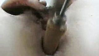 Milf With Big Tits Plays With Tools In Her Holes