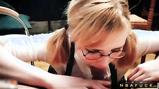 Honey Teenager Deep Sucking Big Cock Cum in Mouth