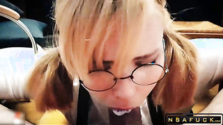 Honey Teenager Deep Sucking Big Cock Cum in Mouth